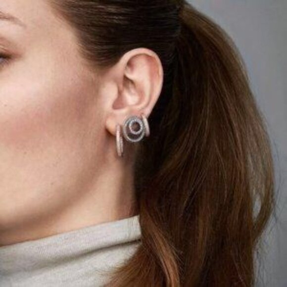 Pandora Sparkle and Hearts Hoop Earrings - Picture 2 of 2